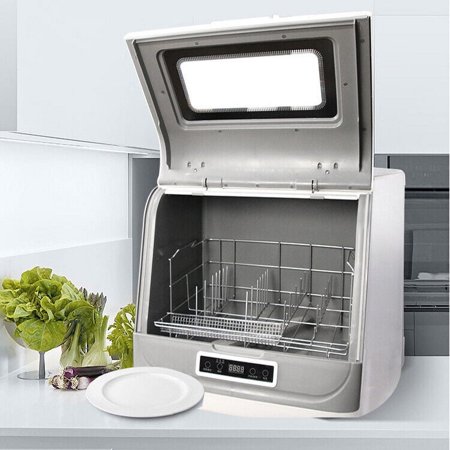 Shzicmy Mini Countertop Dishwasher Portable Compact with Microcomputer 1200W, White
