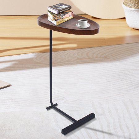 Shzicmy Modern Freestanding Walnut Coffee Table, Brown/Black