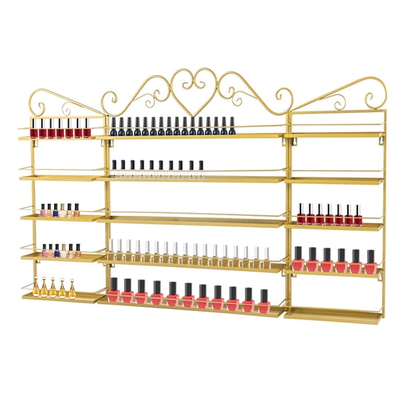 Shzicmy Wall-mounted Nail Polish Storage Racks, 5 Tiers Metal Display Rack
