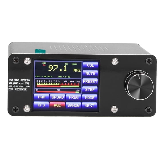Si4732 Full Band Radio Receiver, 2.4-inch Touch Screen Portable Handheld Radio with Built-in Battery for FM LW MW SW SSB, Aluminum Alloy (Compatible with Industrial/Control Use)