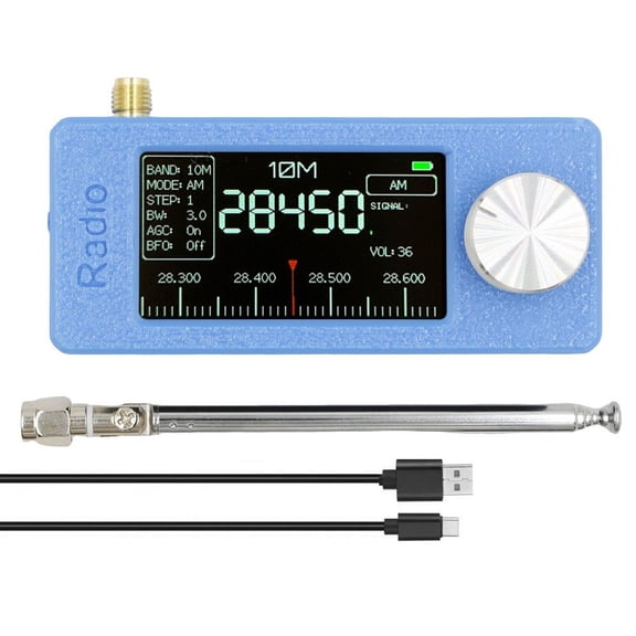 Si4732 Full Band Radio With Loop / Thumb / Telescopic Antenna 0.5--108Mhz High Sensitivity Lsb Usb Am Fm Receiver Radio Tool