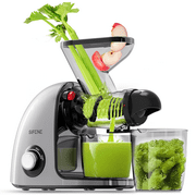 SiFENE 2nd Edition Dual-Wide Chute Cold Press Juicer, Slow Masticating for Fruits & Vegetables, Easy-Clean Juice Extractor.Gray.