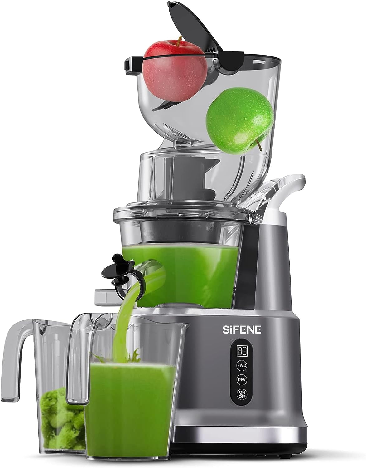 Lecone Juicer Machine, Compact Masticating Slow Juicer Easy to Clean Cold  Press Juicer Upgraded Non-clog Filter with Reverse Function for Celery