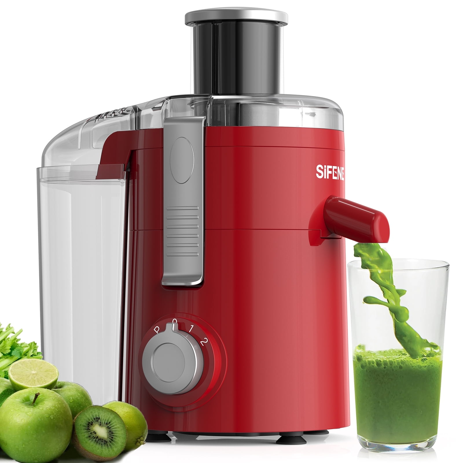 SIFENE 500W Centrifugal Juicer Machine, 2.5" Wide Chute, BPAFree, Red