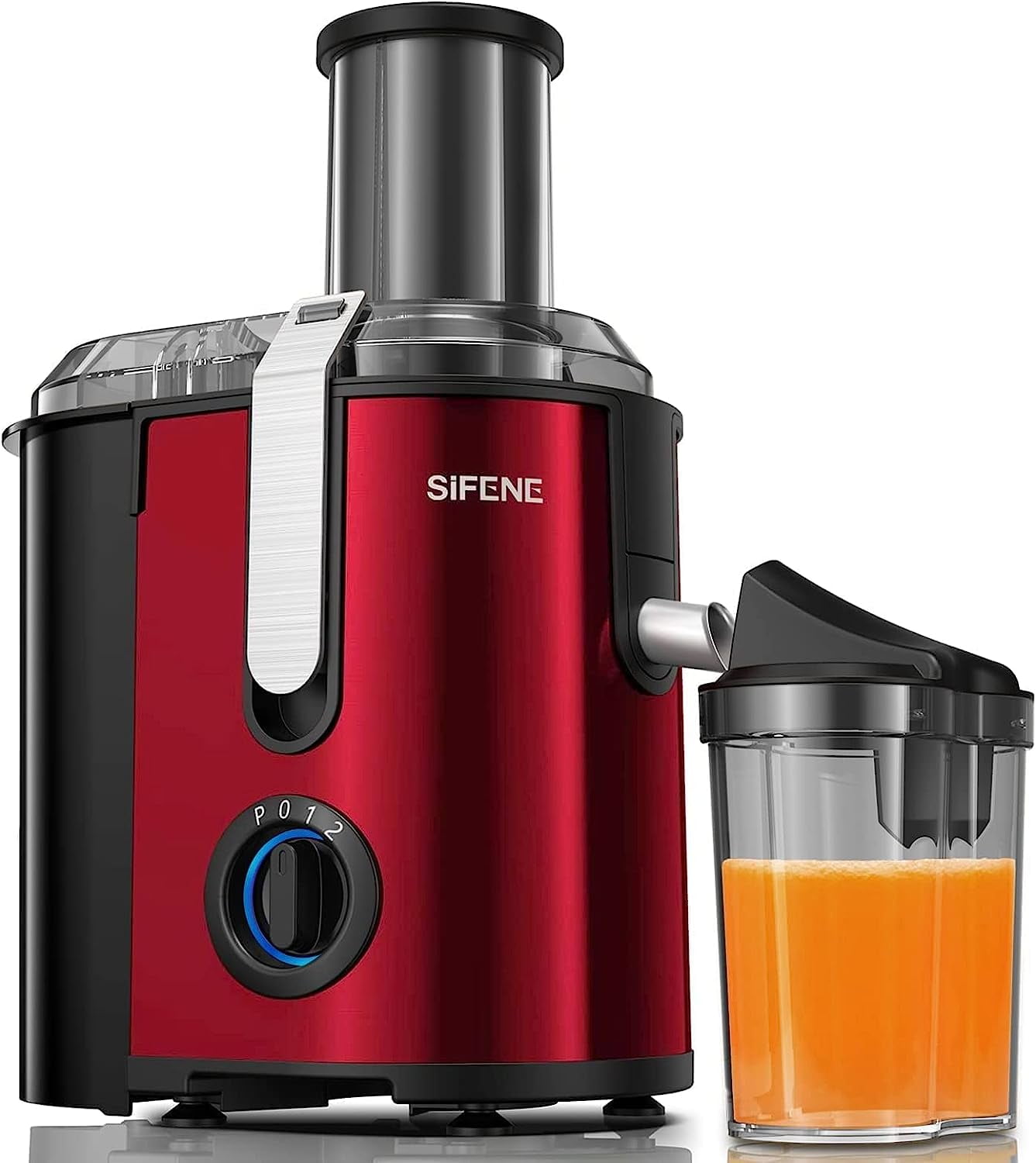 SiFENE Juicer Machine, 1000W(Peak) Centrifugal Juicer with 3.2 Big Mouth  for Whole Fruits and Veggies, Juice Extractor Maker with 3 Speeds Settings, Easy  to Clean, BPA Free (Red) 