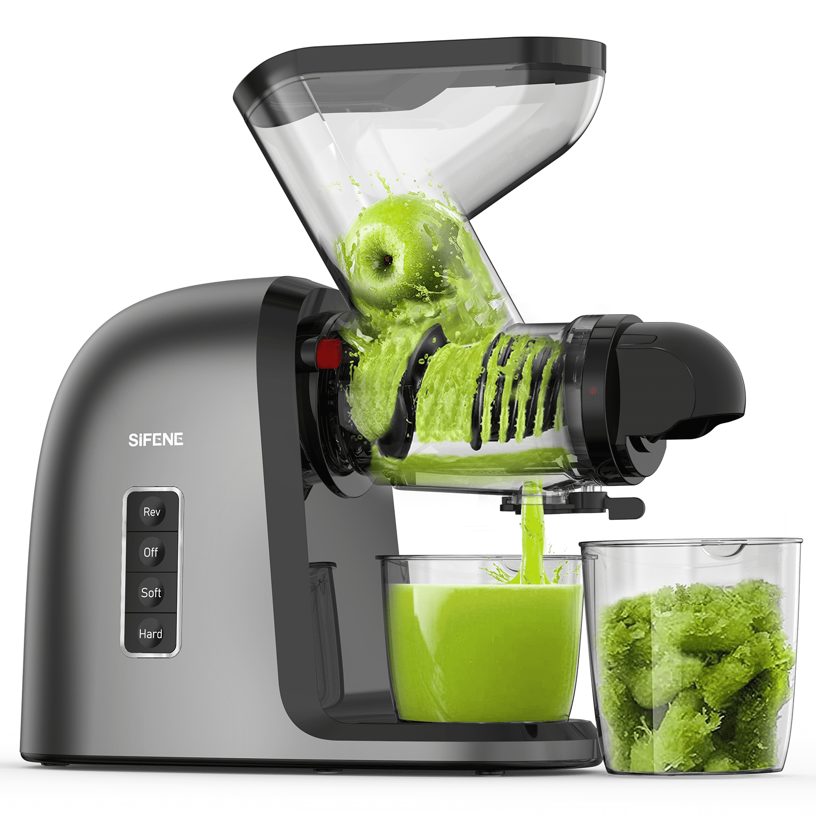 SiFENE 2023 2nd Gen Slow Masticating Juicer Fruit Veggie Juice Maker 1000W Dual Chute Anti Clog Easy Clean Walmart