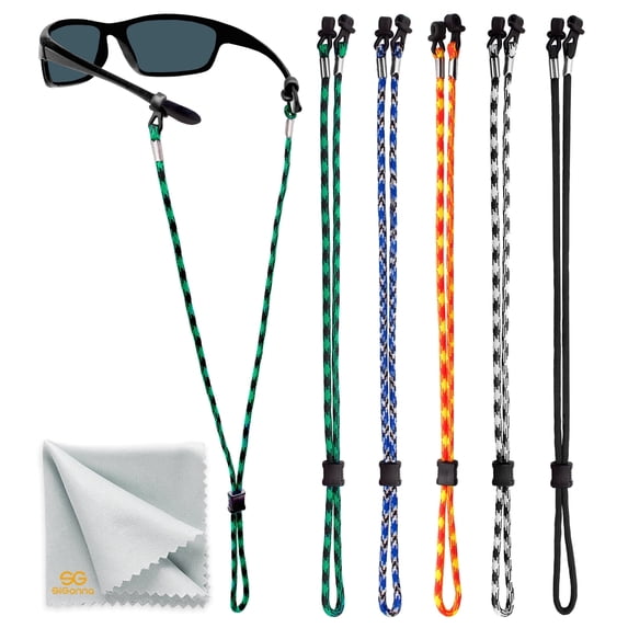 SiGonna Glasses Strap Adjustable, Fit Nylon Eyeglass Chains and Cords, Set of 5