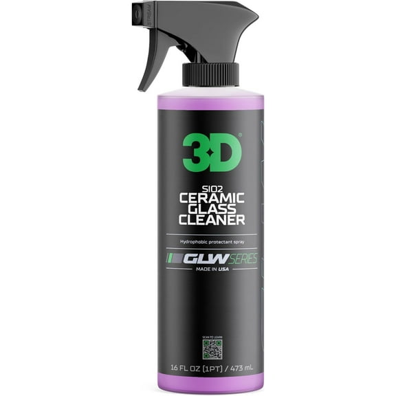 SiO2 Ceramic Glass Cleaner, GLW Series | Water & Rain Repellent | All-Weather Protective Ceramic Glass Cleaner | Safe for Tinted, Non-Tinted Windows & Mirrors | DIY Car Detailing | 16 oz
