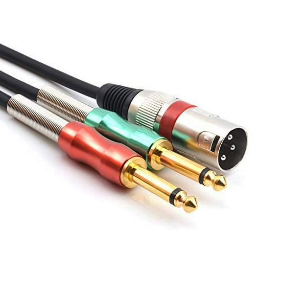 SiYear XLR 3 Pin Male to Double 6 35mm 1 4 TS Male Y Splitter Cable Dual Mono Male 1 4 inch 6 35mm to XLR Male Plug Stereo Microphone Cables 3 3Feet