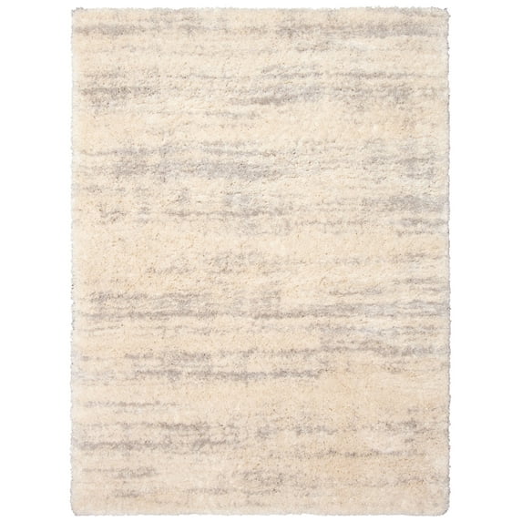 Sia Cream/Light Grey Polypropylene Rug 3'11" x 5'7"