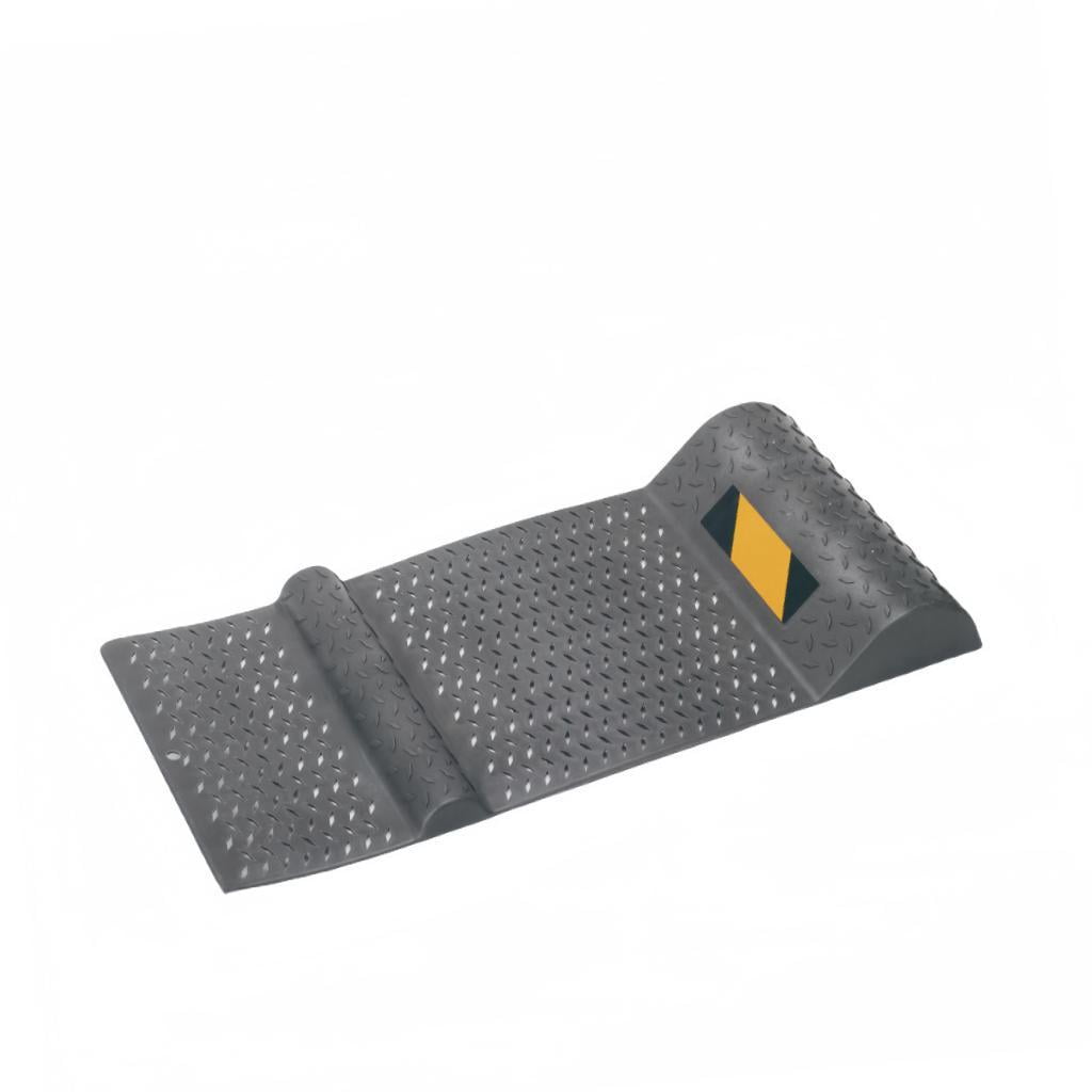 SiaBiced 2 Pieces Parking Mat Wheel Stopper Car Garage Floor Aid Black Parking Curb Heavy