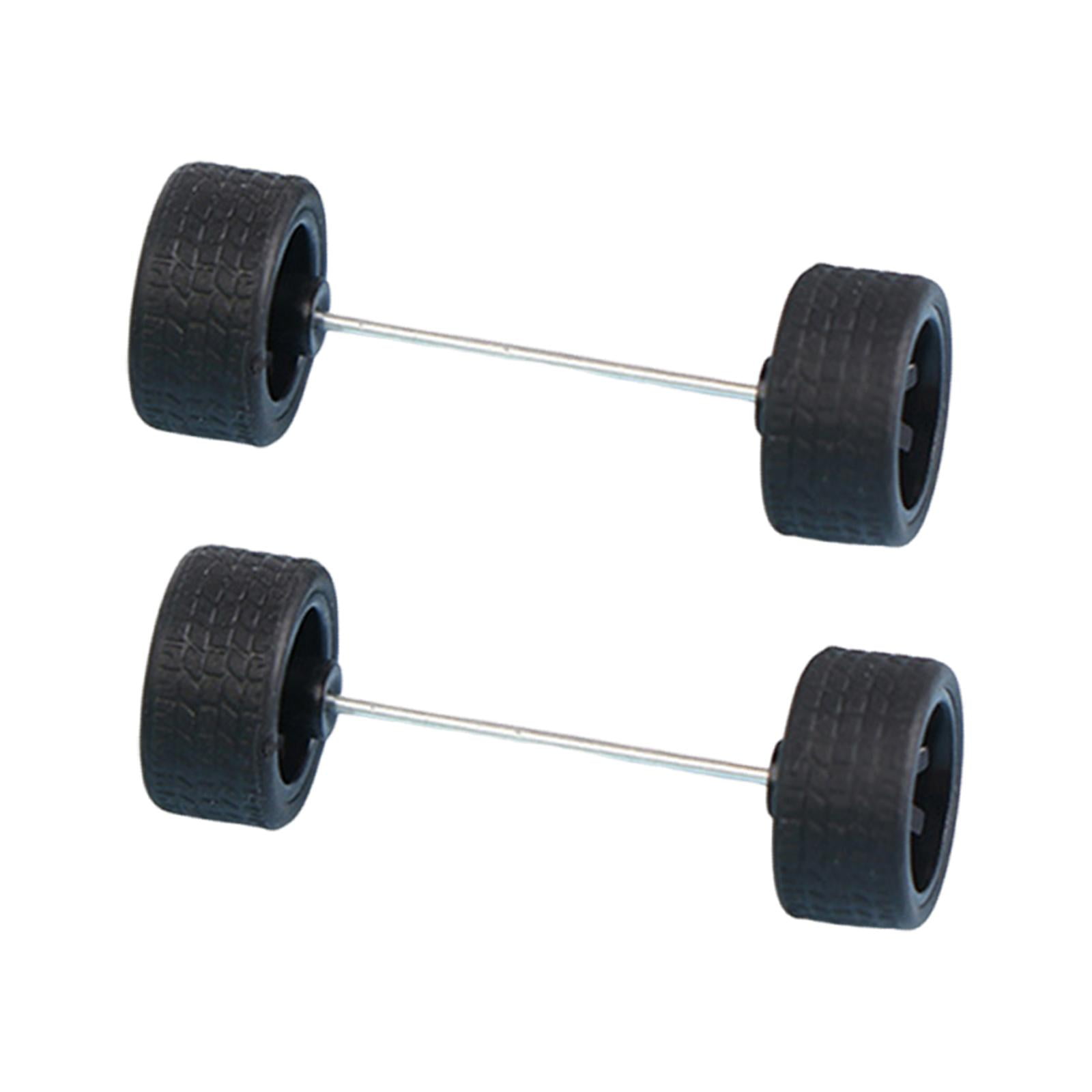 SiaBiced 2x 1/64 Scale Wheels with Miniature Roll Shaft Toys for Car ...