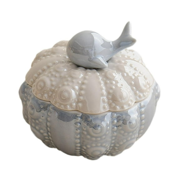 SiaBiced Jewelry Box Ceramic Storage Container Display Table Decor Small Trinket Box Blue