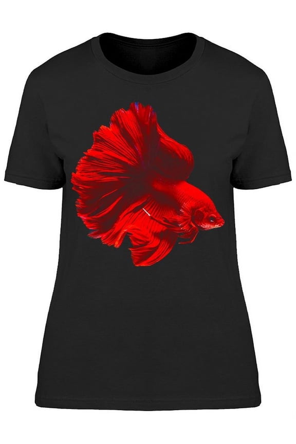 Siam All Red Betta Fish T-Shirt Women -Image by Shutterstock, Female Small