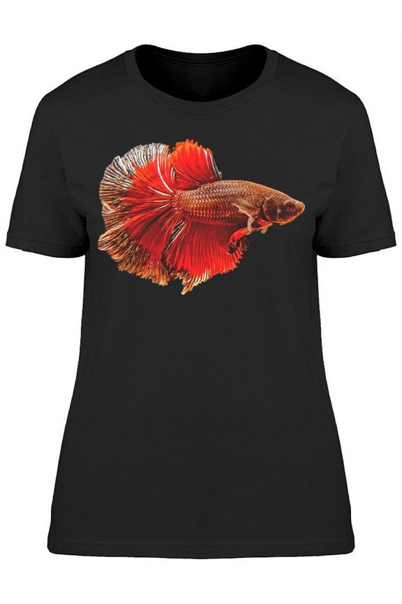 Siam Betta Fish Brown Red T-Shirt Women -Image by Shutterstock, Female Large