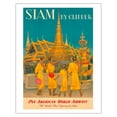 thumbnail image 1 of Siam (Thailand) by Clipper - Pan American World Airways - Vintage Airline Travel Poster by Charles Baskerville c.1950s - Fine Art Matte Paper Print (Unframed) 11x14in, 1 of 4