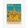 thumbnail image 1 of Siam (Thailand) by Clipper - Pan American World Airways - Vintage Airline Travel Poster by Charles Baskerville c.1950s - Fine Art Rolled Canvas Print 11in x 14in, 1 of 4