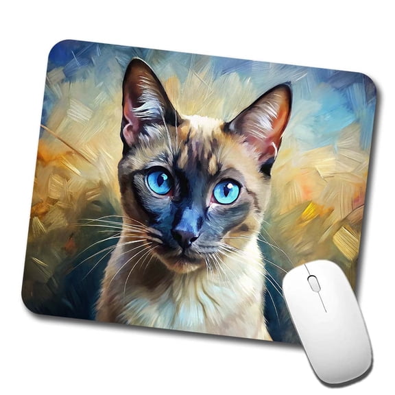Siamese Cat Expressionism Art Mouse Pad Low Profile Gaming Mat