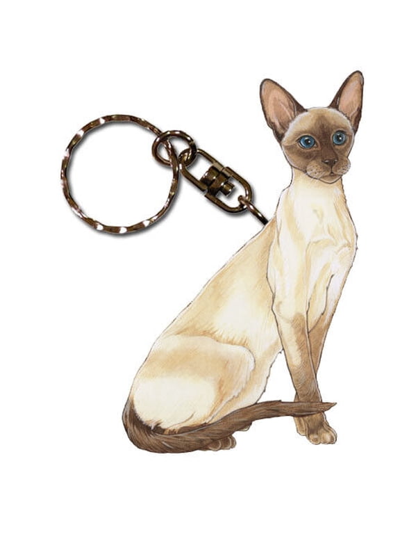 Siamese Cat Keychain, Souvenir Key Holder, Cat Charm Tag, Pet Key Rings Craft Ornaments, Wooden Die-Cut