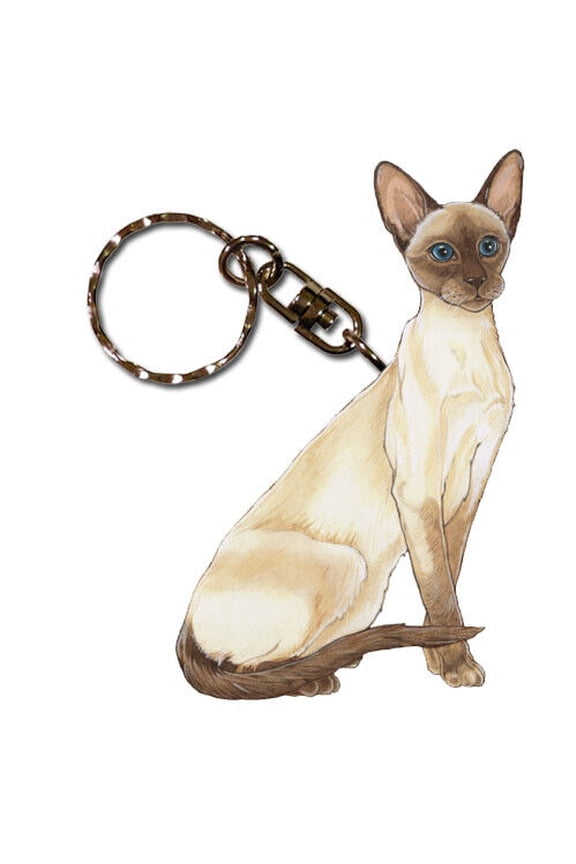 Siamese Cat Keychain, Souvenir Key Holder, Cat Charm Tag, Pet Key Rings Craft Ornaments, Wooden Die-Cut