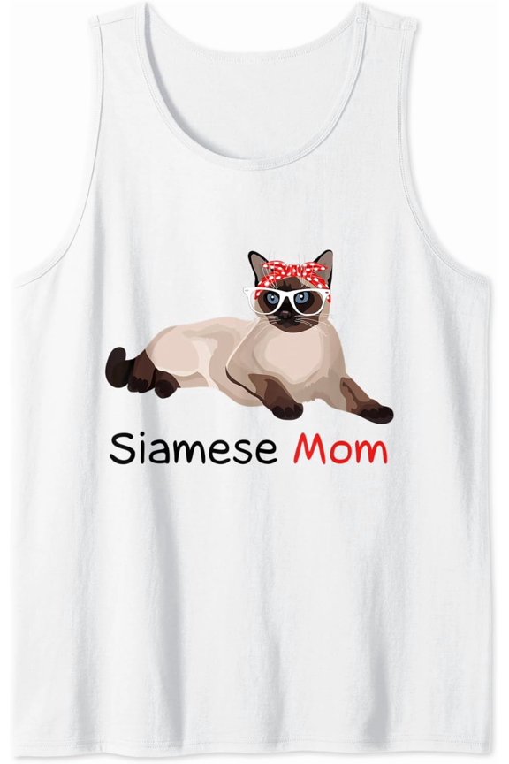 Siamese Cat Mom Kitten Womens Siamese Cat Tank Top Size S-3XL