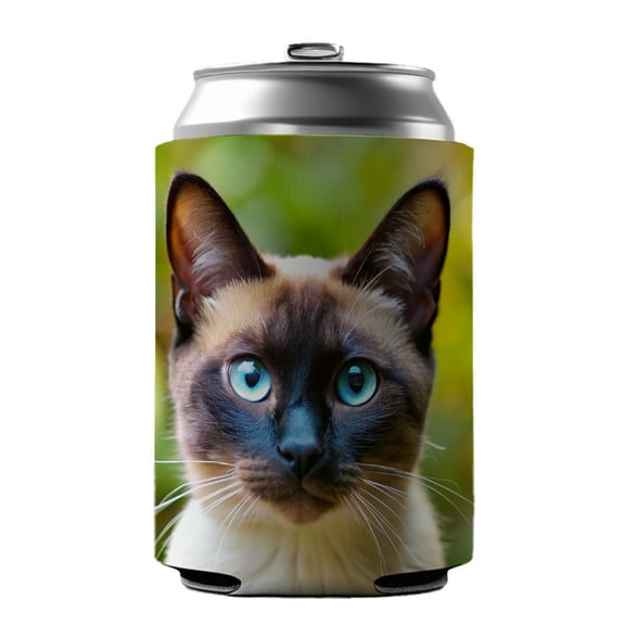 Siamese Cat Photo Drink Beer Soda Insulated Sleeve Holder Can Cooler Hugger