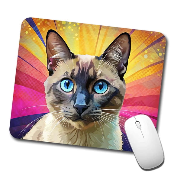 Siamese Cat Pop Art Mouse Pad Low Profile Gaming Mat