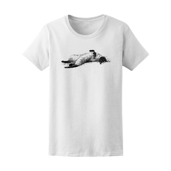 Siamese Cat Resting Sketch T-Shirt Women -Image by Shutterstock, Female x-Large