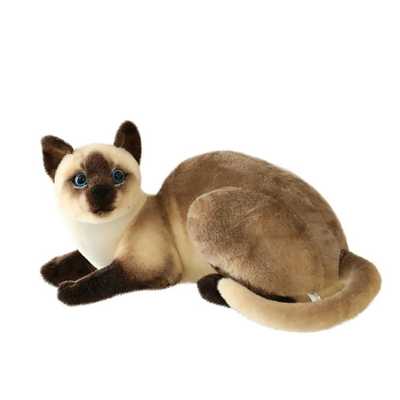 Siamese Cat Stuffed Animal, Shorthair Cat Realistic Plush Cat Stuffed Toys, Gift for Kids