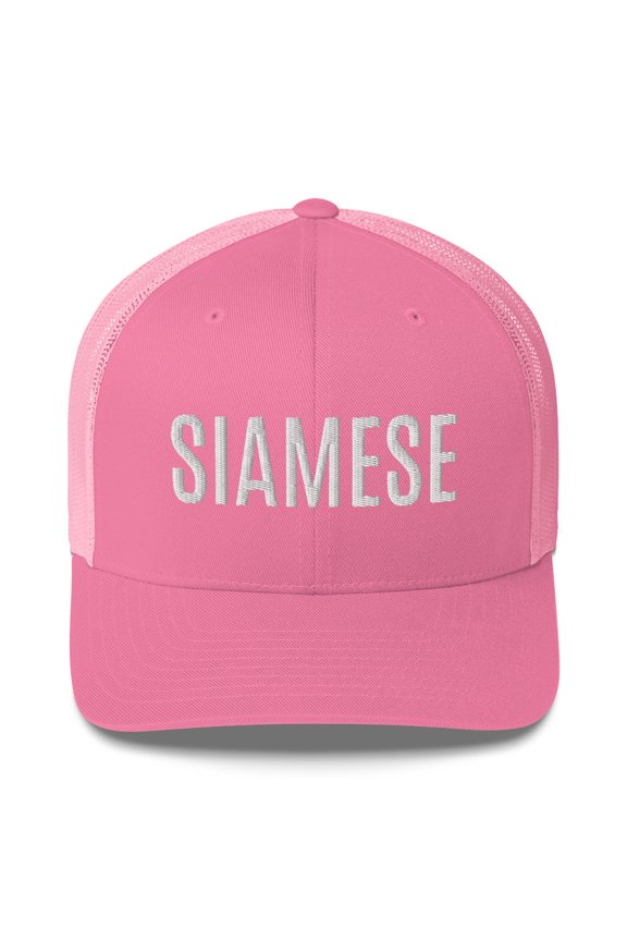 Siamese Cat Trucker Cap Cat Hat (Pink)