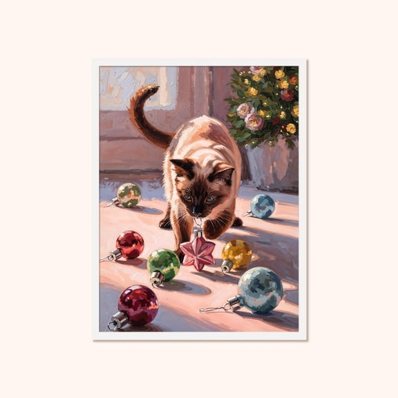 Siamese Cat Wall Art, Pastelposter, Unframed Poster Size 8x12