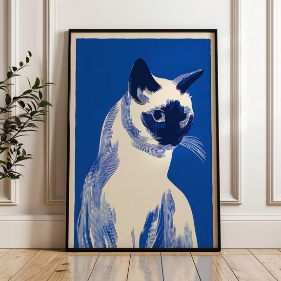 Siamese Cat Y2k Indie Poster