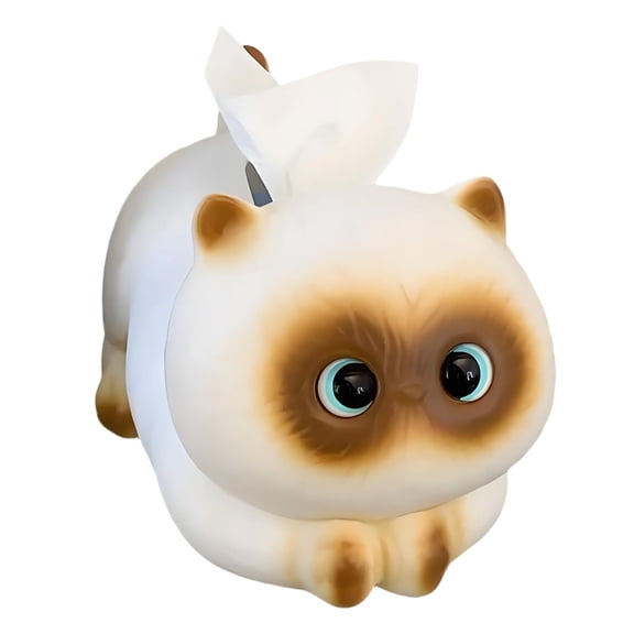 Siamese Cats Themed Tissue Box Enhances Any Tabletop Or Countertop