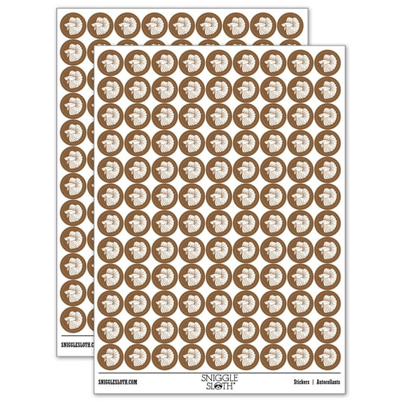 Siamese Fighting Fish Betta Splendens with Large Fins 200+ Round Stickers - Brown - Matte Finish - 0.50" Size
