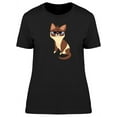thumbnail image 1 of Siamese Grumpy Kitten Doodle T-Shirt Women -Image by Shutterstock, Female Large, 1 of 2