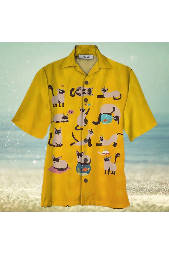 Siamese Orange High Quality Unisex Hawaiian Shirt