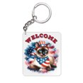 thumbnail image 1 of Siamese Patriotic Welcome for 4Th of July Independence Day Acrylic Keychain Cat Lover Kitten Owner Gifts Collar Charm Tag Keyring - 00010, 1 of 5