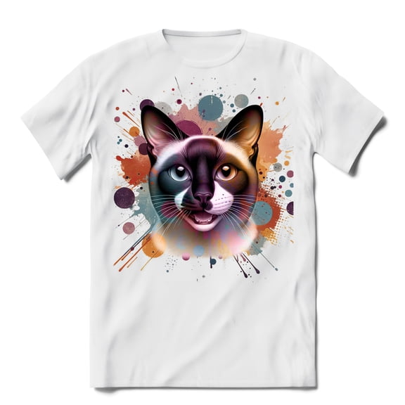 Siamese Portrait Watercolor Vintage Retro Styles Shirt T-shirt Unisex Merch Cat Lover Kitten Owner Gifts - 00001