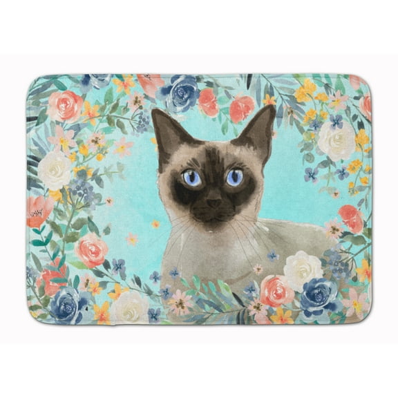 Siamese Spring Flowers Machine Washable Memory Foam Mat