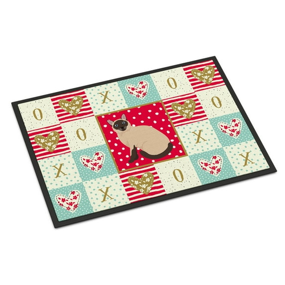 Carolines Treasures Siamese Traditional Cat Love Indoor or Outdoor Mat 24x36 doormats, Multicolor