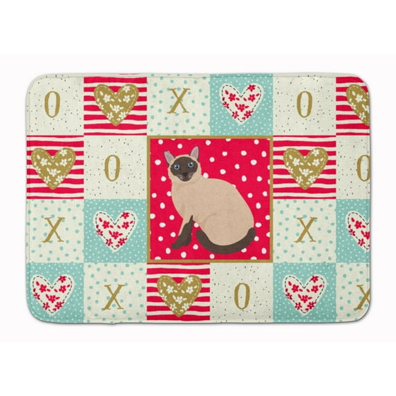 Siamese Traditional Cat Love Machine Washable Memory Foam Mat
