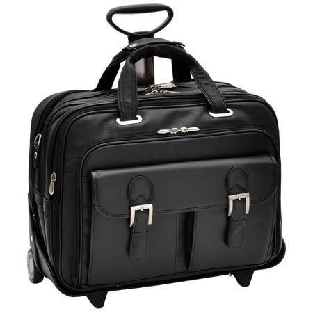 Siamod Ceresola 15.6" Leather Checkpoint Friendly Detachable Wheeled Laptop Briefcase