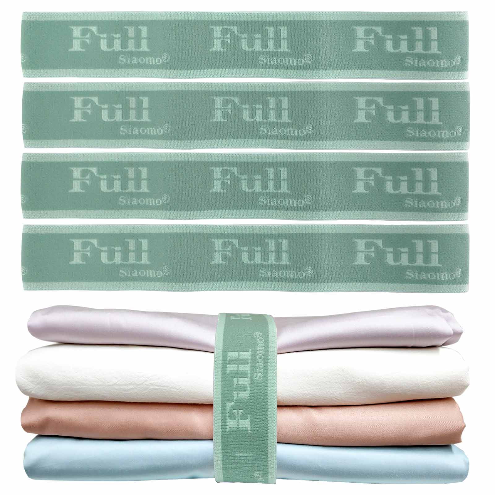 Siaomo Bed Sheet Organizer Bands, Sheet Set Storage Label Bands, Elastic Bedding Sheet Straps