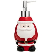 Siaomo Christmas Soap Dispenser,Resin Soap Bottle with Lotion Pump,Countertop Soap Dispenser for Bathroom Kitchen,Holiday Inspired Bathroom Decor (Jolly Santa -Red)