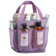 Siaomo Mesh Shower Caddy,Tote Bag for College Dorm,Bathroom,8 Pocket Basket,Quick Dry - Purple
