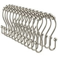 thumbnail image 1 of Siaomo Nickel Premium Stainless Steel Rustproof Easy Glide Shower Curtain Double Hooks 12 Pieces, 1 of 9
