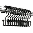 thumbnail image 1 of Siaomo Shower Curtain Hooks Rings, Premium Stainless Steel Rustproof Double Glide Shower Hooks for Bathroom Shower Rods Curtains,Double Hooks-Set of 12, Black, 1 of 10