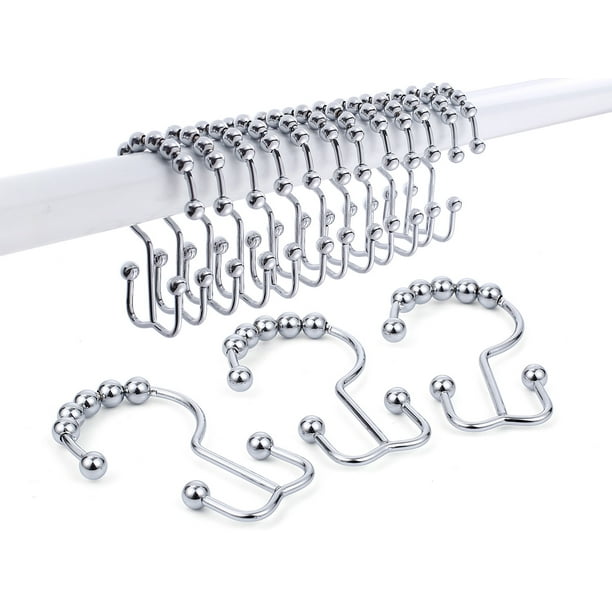 Siaomo Shower Curtain Rings Hooks, Premium Stainless Steel, Rustproof