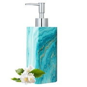 Siaomo Soap Dispenser with Pump, [8.45 oz] Resin with Marble Finish, Hand Soap Dispenser for Bathroom, Dish Soap Dispenser for Kitchen, Refillable Liquid - Green Marble
