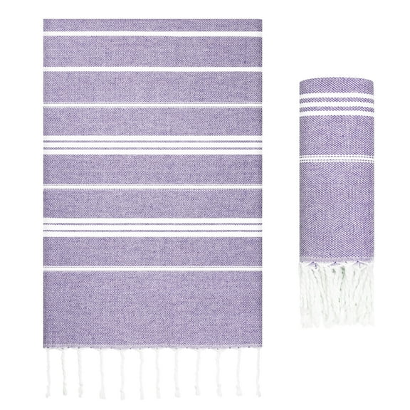 Siaomo Turkish Beach Towel Cotton,Sand Proof,Oversized 71*35",Quick Dry,Soft,Travel Towels -Purple